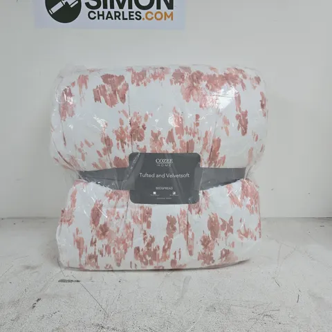 COZEE HOME TUFTED AND VELVETSOFT BEDSPREAD 250 X 260CM RED/WHITE