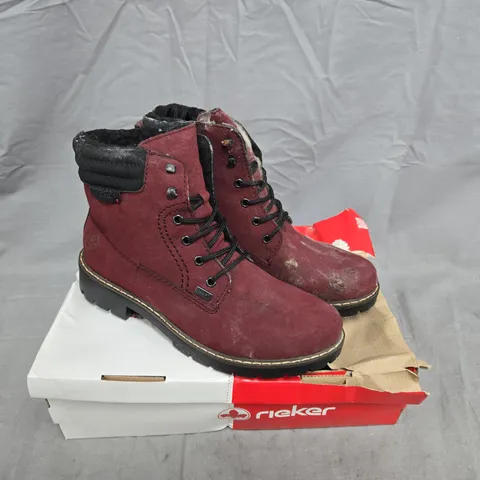 BOXED PAIR OF RIEKER ANKLE BOOTS - UK SIZE 6.5