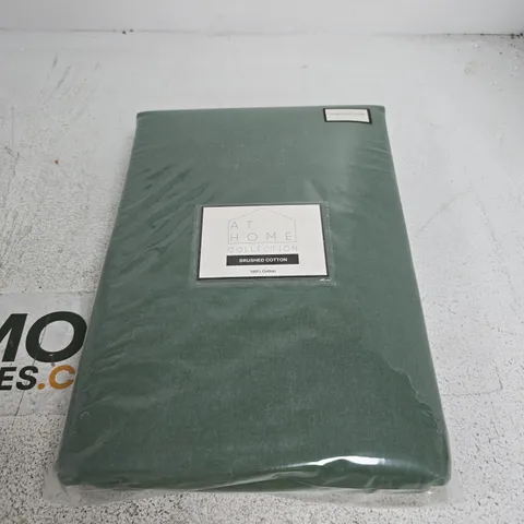 AT HOME COLLECTION BRUSHED COTTON DOUBLE DUVET COVER – GREEN