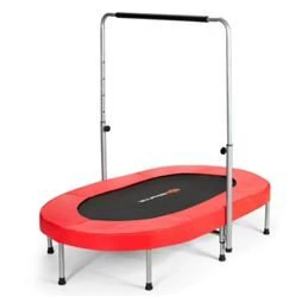 BOXED COSTWAY 60inch TRAMPOLINE FOR 2 PEOPLE FOLDABLE REBOUNCER WITH ADJUSTABLE HAND RAIL (1 BOX)