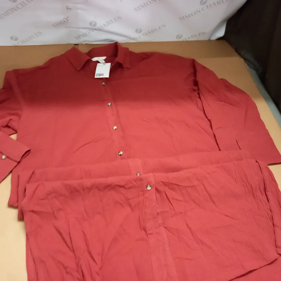 H&M RED RUST SHIRT DRESS - EUR M
