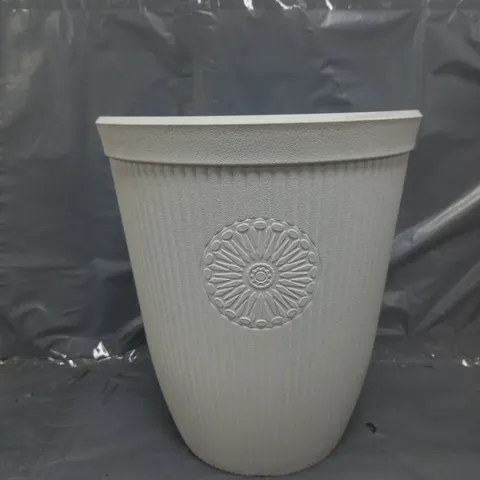 YOU GARDEN SOMERVILLE TALL PLANTER - PEBBLE WHITE (16")