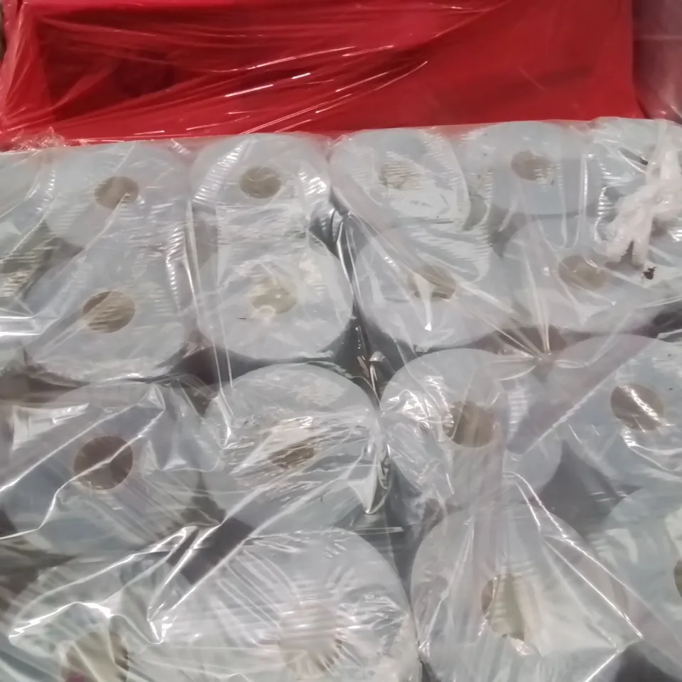 PALLET OF BLUE 2-PLY EMBOSSED CENTREFEED ROLL APPROXIMATELY 24 PACKS 6 ROLLS A PACK