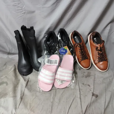 BOX OF APPROXIMATELY 15 ASSORTED FOOTWEAR ITEMS OF VARIOUS STYLES, SIZES AND COLOURS