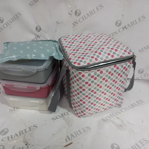 LOCK & LOCK INSULATED PICNIC BAG WITH 3 CONTAINERS
