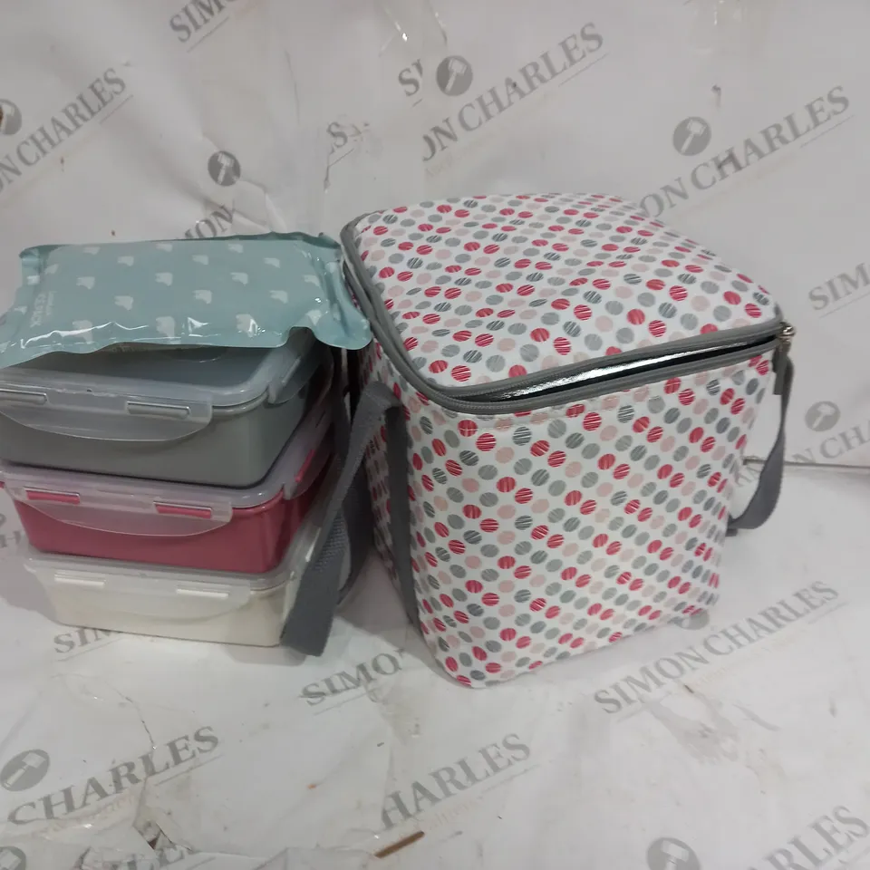 LOCK & LOCK INSULATED PICNIC BAG WITH 3 CONTAINERS