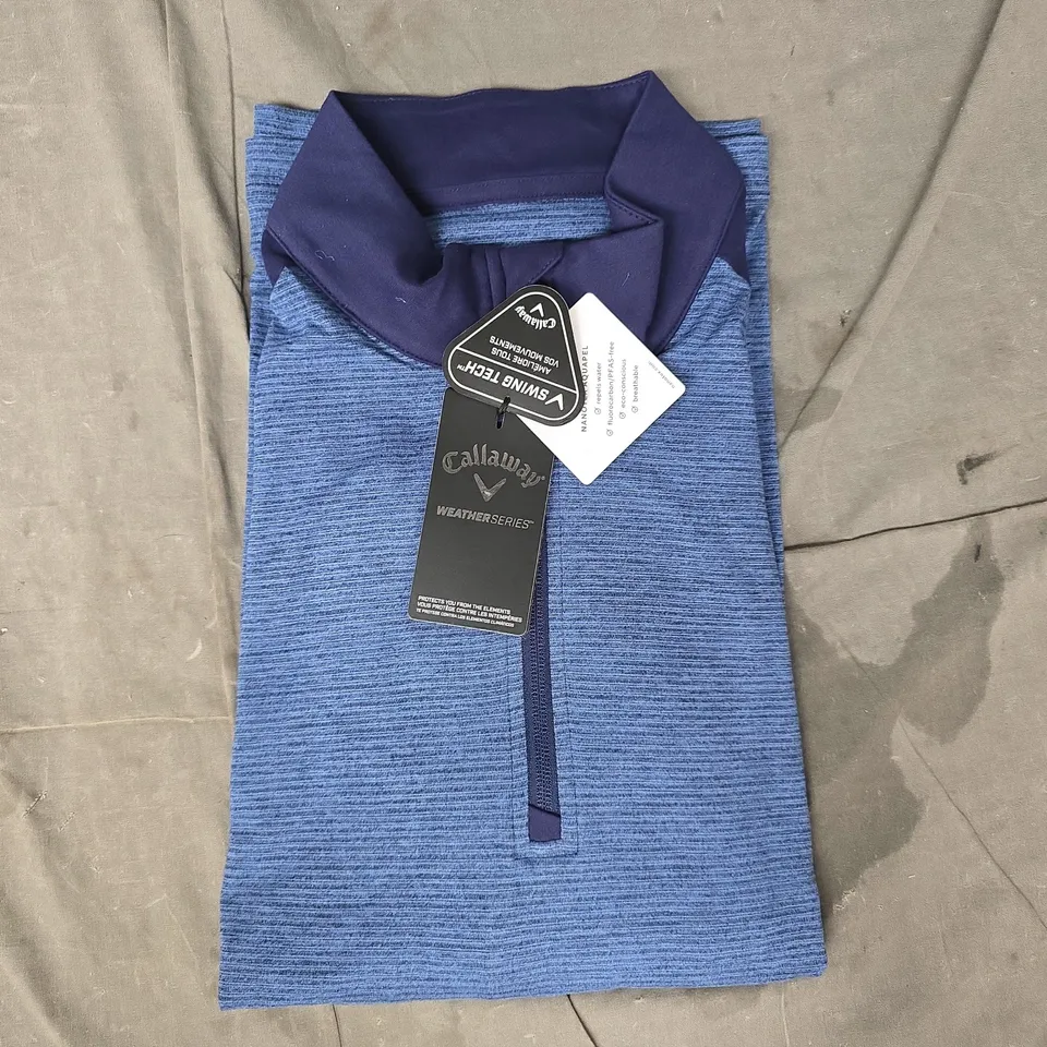 CALLAWAY LONG SLEEVE TOP IN BLUE/NAVY SIZE LARGE
