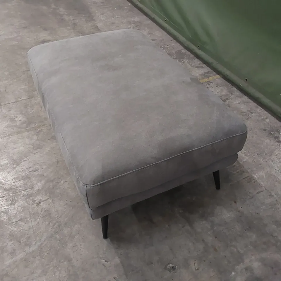 QUALITY DESIGNER ITALIAN MADE MARATINE RECTANGULAR FOOTSTOOL - LONDON SMOKE