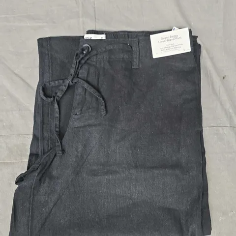 HOLLISTER SUPER BAGGY LINEN-BLEND PANTS IN BLACK SIZE MEDIUM-LONG