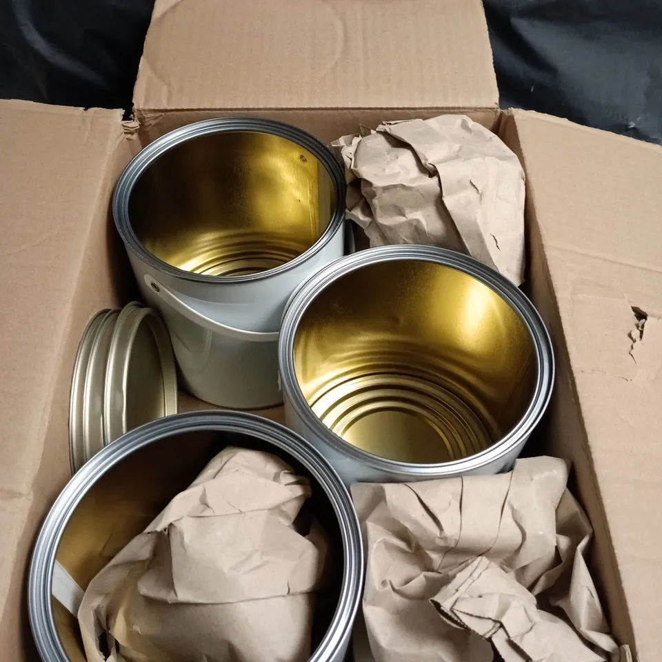 3 X BLANK PAINT CONTAINER TINS 
