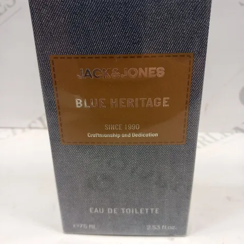BOXED AND SEALED JACK AND JONES BLUE HERITAGE EAU DE TOILETTE 75ML