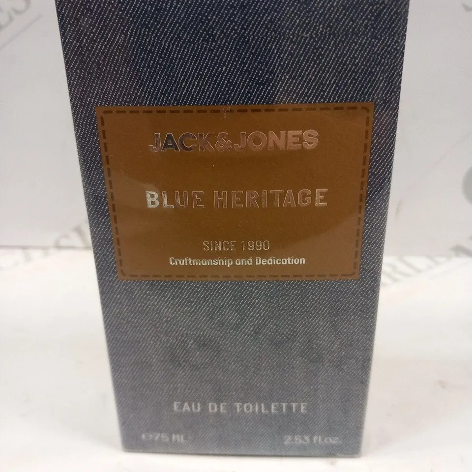 BOXED AND SEALED JACK AND JONES BLUE HERITAGE EAU DE TOILETTE 75ML
