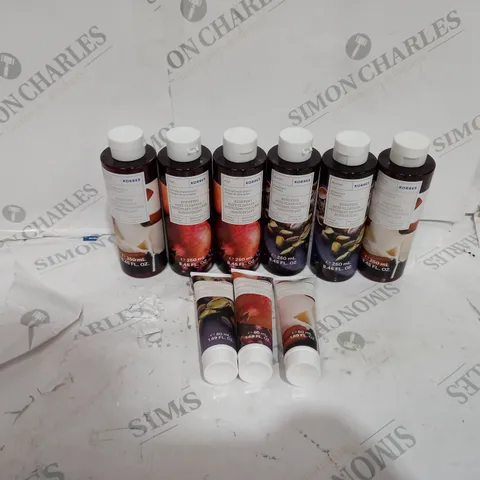 BOX OF ASSORTED KORRES BODY CLEANSER AND BODY BUTTER