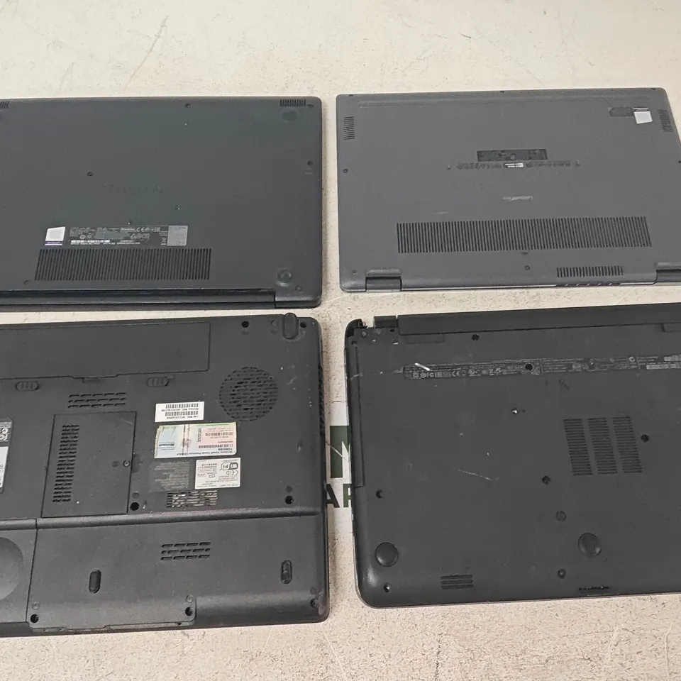 LOT OF 4 ASSORTED LAPTOPS TO INCLUDE HP, TOSHIBA AND DELL