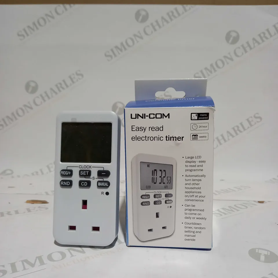 UNI-COM EASY READ DIGITAL ELECTRONIC TIMER SOCKET