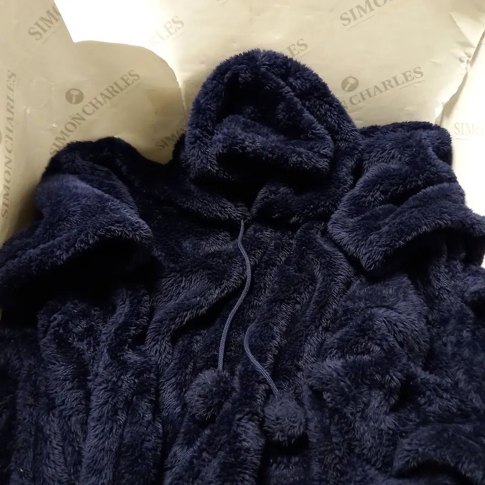 COZEE HOME FLUFFIE NAVY BLUE PONCHO ONE SIZE