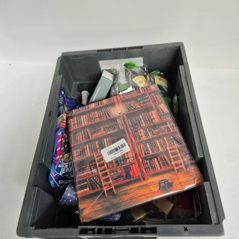 TOTE OF APPROXIMATELY 12 ASSORTED ITEMS TO INCLUDE: MARINE HALIBUT BAIT