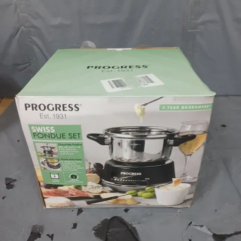 BOXED PROGRESS SWISS FONDUE SET 