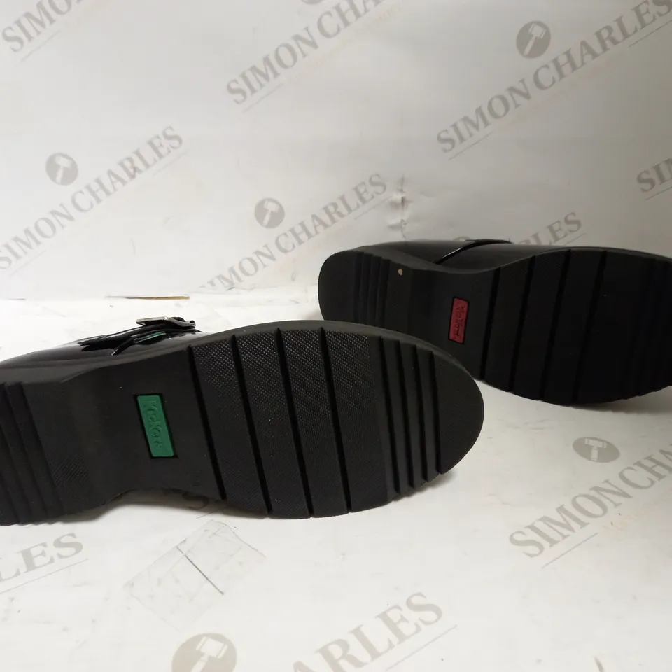 KICKERS JUNIOR FRAGMA POP LEATHER SHOES BLACK - SIZE 39 