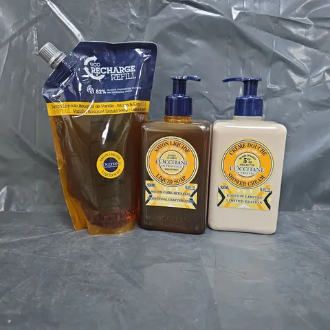 L'OCCITANE 3 PIECE VANILLA HAND & BODY SET 