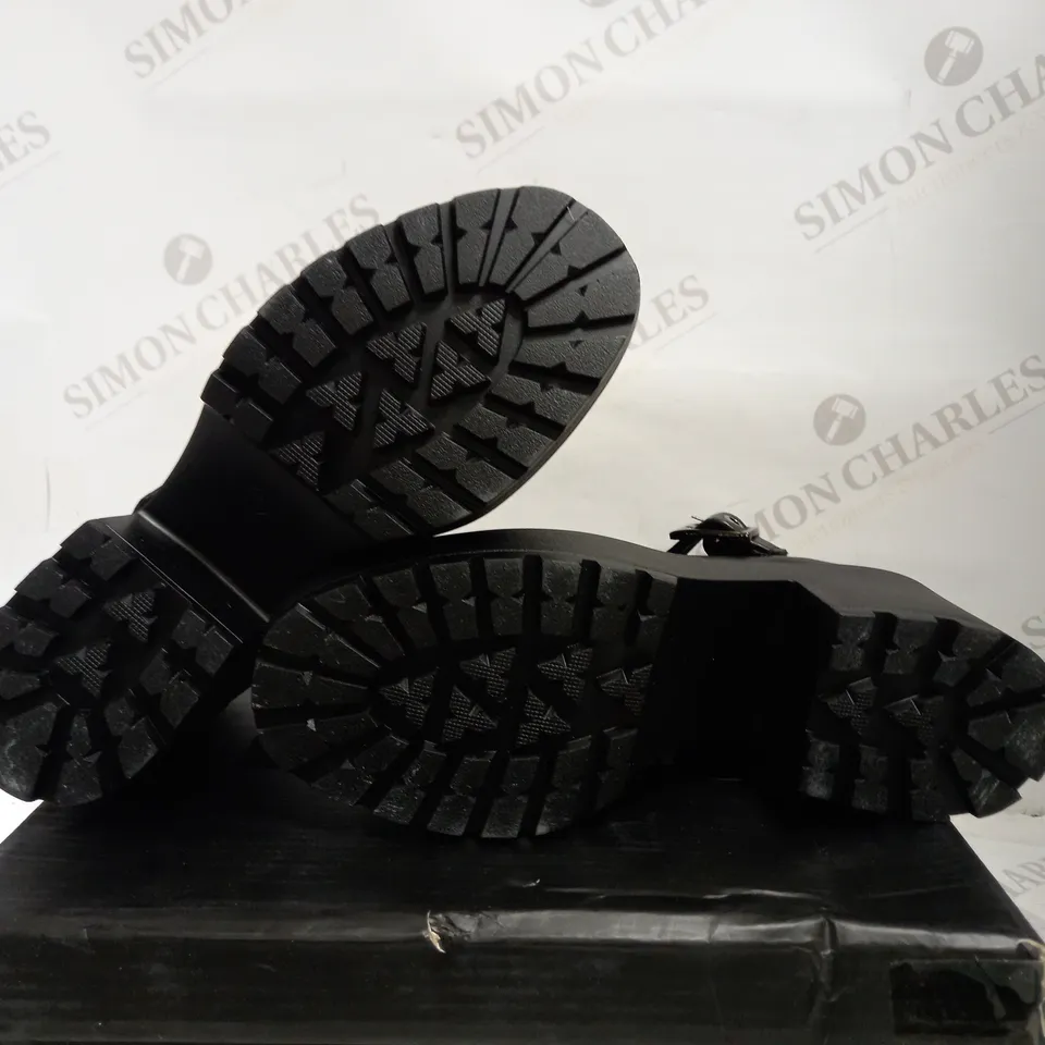 KOI VEGAN T-BAR BLACK SHOES UK SIZE 4