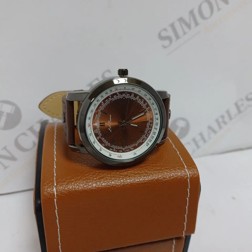 LA BANUS WATCH - STAINLESS STEEL - 3ATM WATER RESISTANT - LEATHER STRAP - DISPLAY BOX