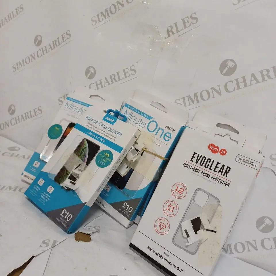 LOT OF ASSORTED MINUTE ONE IPHONE CASES FOR A VARIETY OF DIFFERENT PHONES