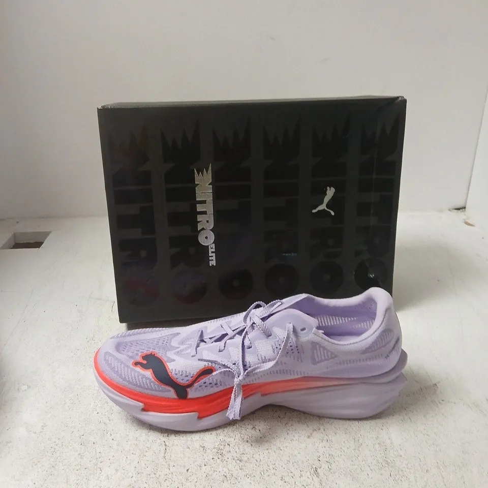 BOXED PUMA DEVIATE NITRO ELITE 4 RUNNING SHOES – LAVENDER/LILAC, UK9 (EU 43)