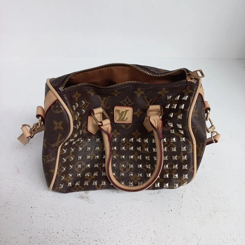 LOUIS VUITTON MONOGRAM CANVAS STUDDED HANDBAG