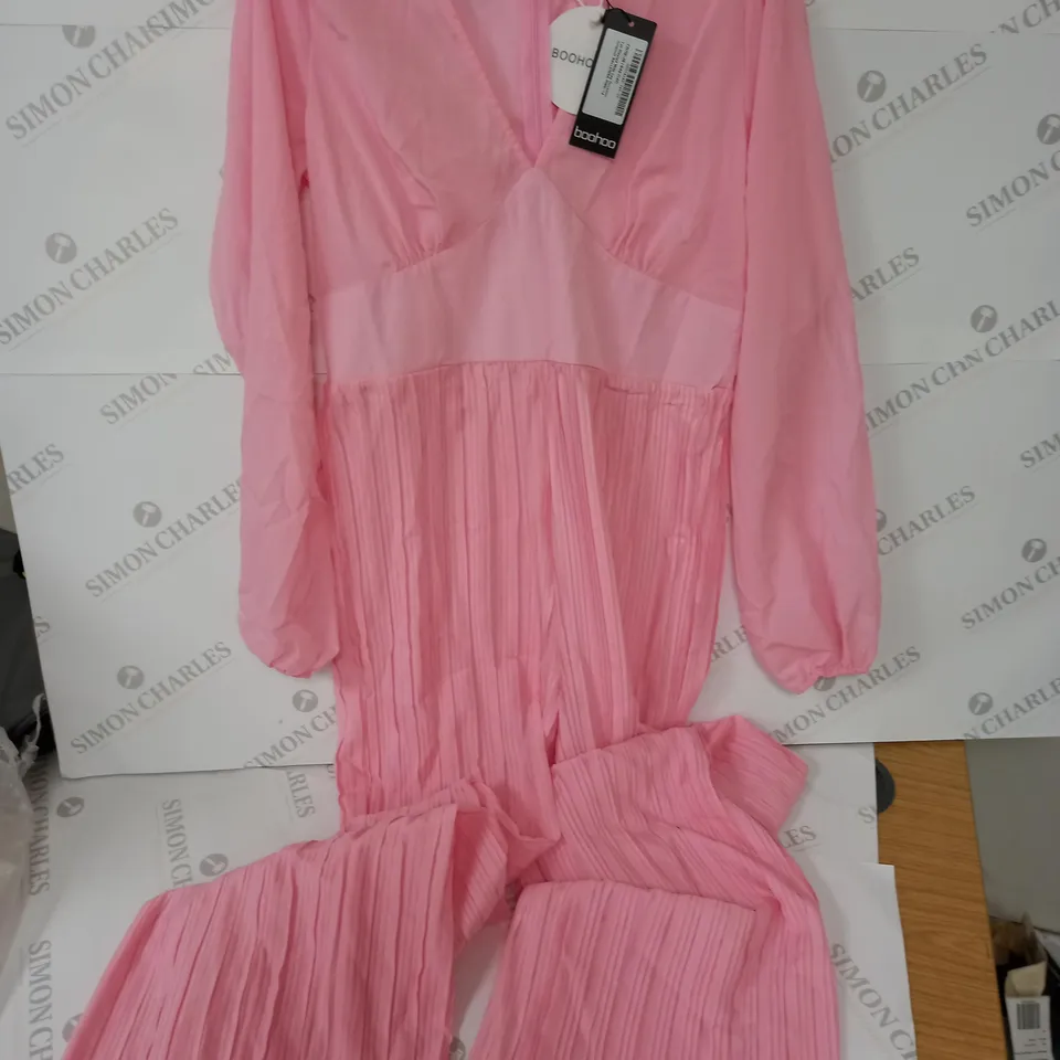 BOOHOO TALL PLEATED WIDE LEG OCCASION IN PINK - 14