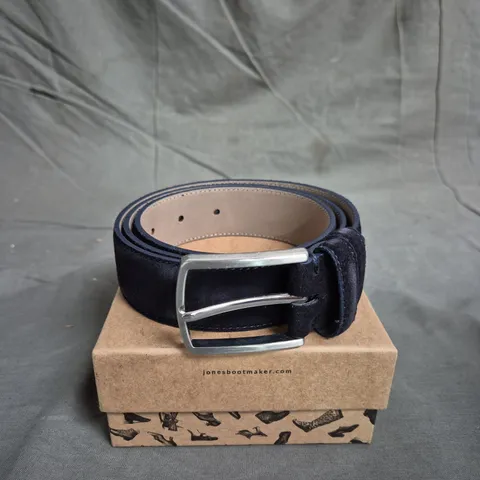 JONES BOOTMAKER UPNEY NAVY SUEDE BELT SIZE SMALL