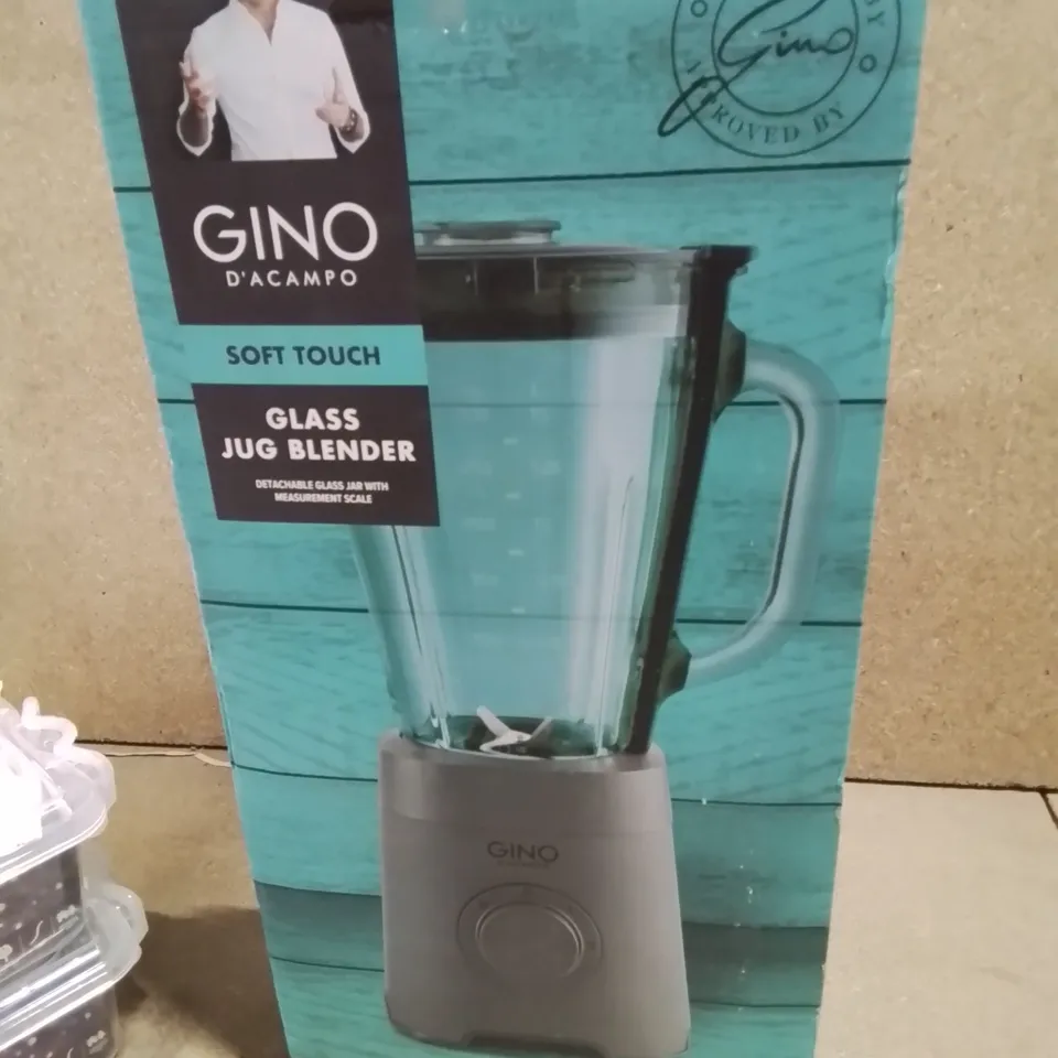 BOXED GINO SOFT TOUCH GLASS JUG BLENDER