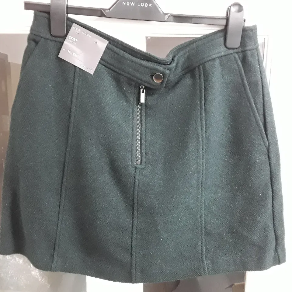 BAGGED NEW LOOK JUTE/ROK SKIRT IN GREEN - UK14