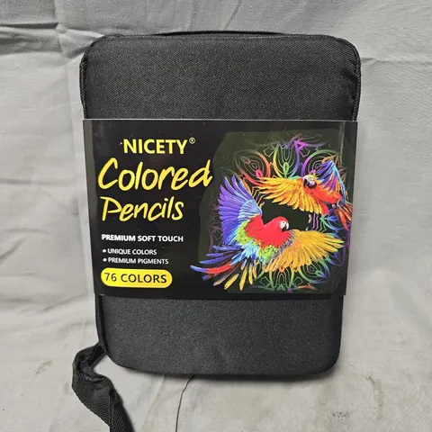 NICETY COLOURED PENCILS SET – PREMIUM SOFT TOUCH, 76 COLOURS IN ZIP CASE