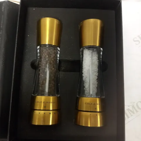 COLE & MASON H332017 DERWENT GOLD SALT AND PEPPER MILLS