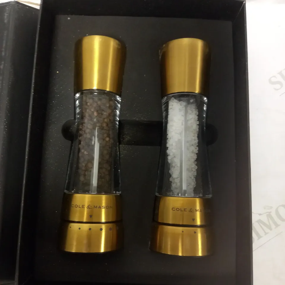 COLE & MASON H332017 DERWENT GOLD SALT AND PEPPER MILLS