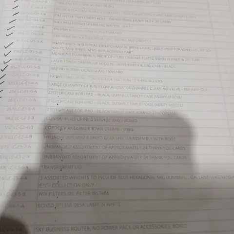 APPROXIMATELY 50 ASSORTED PRODUCTS TO INCLUDE; REPOSE MANUAL PUMP, BRITISH AND LIONS GLASS TANKARD, ZTOTOPCASE FOR IPAD, TRANSPARENT LID, FABLE HEART RED CROWN HEADBAND AND DESK LAMP