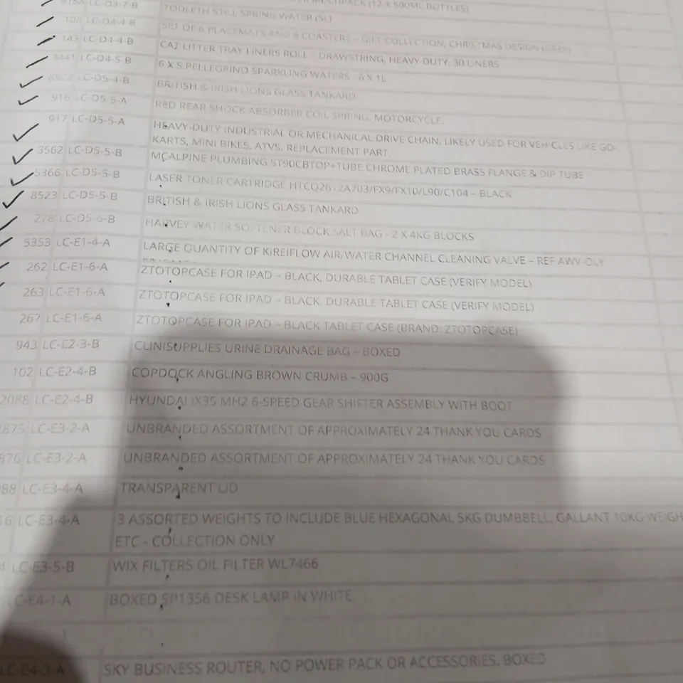 APPROXIMATELY 50 ASSORTED PRODUCTS TO INCLUDE; REPOSE MANUAL PUMP, BRITISH AND LIONS GLASS TANKARD, ZTOTOPCASE FOR IPAD, TRANSPARENT LID, FABLE HEART RED CROWN HEADBAND AND DESK LAMP