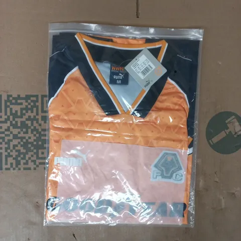 BAGGED PUMA WOLVERHAMPTON WANDERERS RETRO 1996-98 HOME JERSEY IN ORANGE SIZE MEDIUM
