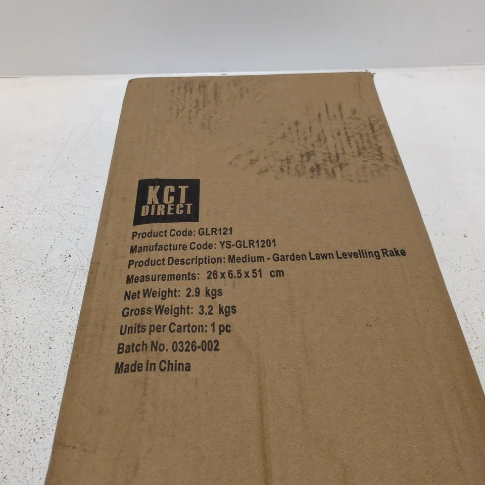 KCT DIRECT GARDEN LAWN LEVELLING RAKE – MEDIUM – BOXED (GLR121)