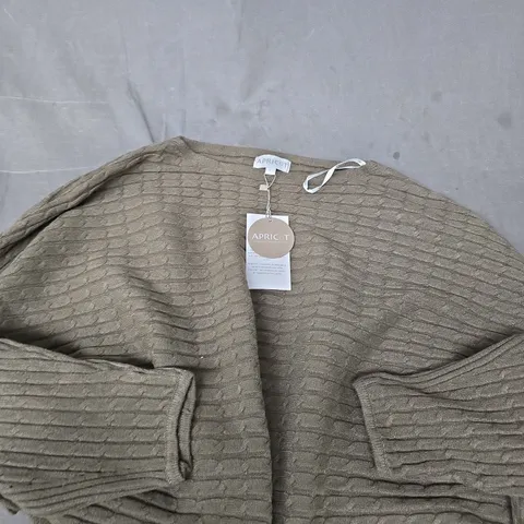 APRICOT OLIVE GREEN KNIT CARDIGAN β WOMEN'S UK SIZE L