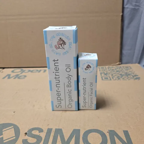 2 X THE CORNISH SEAWEED BATH COMPANY: ORGANIC BODY OIL + FACE OIL BOXED