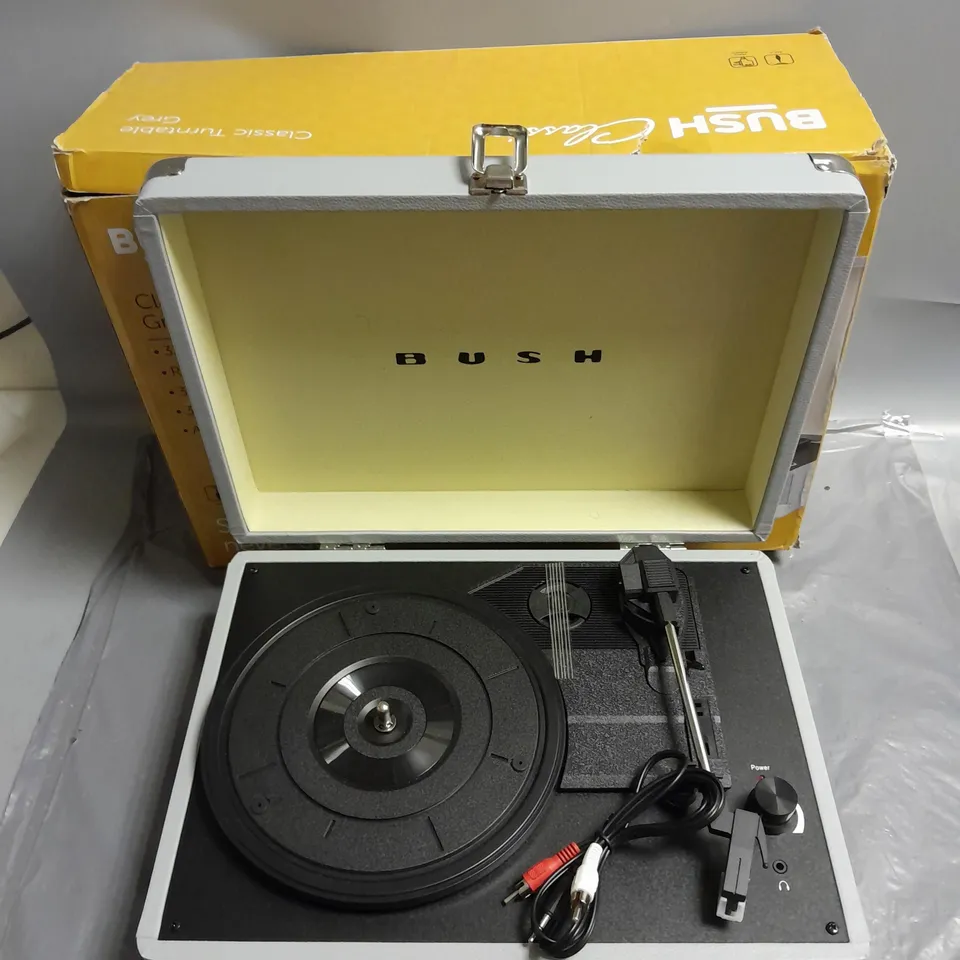 BOXED BUSH CLASSIC TURNTABLE IN GREY