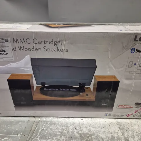 BOXED LENCO TURNTABLE WITH BLUETOOTH AND SPEAKERS - LS-300WD V2