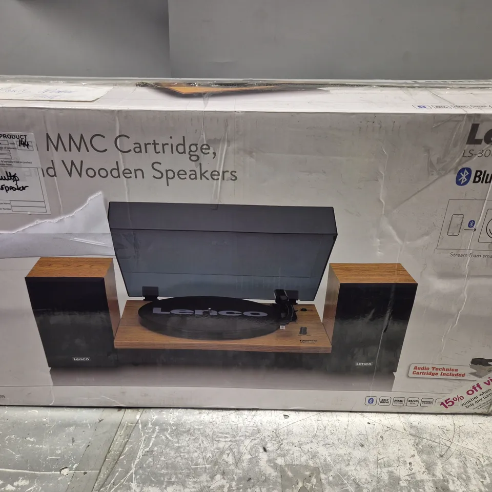 BOXED LENCO TURNTABLE WITH BLUETOOTH AND SPEAKERS - LS-300WD V2