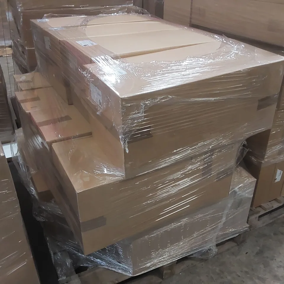 PALLET CONTAINING A LARGE QUANTITY OF ASSORTED BATHROOM FURNITURE PARTS INCLUDING: CALYPSO BASE CARCASSES ECT