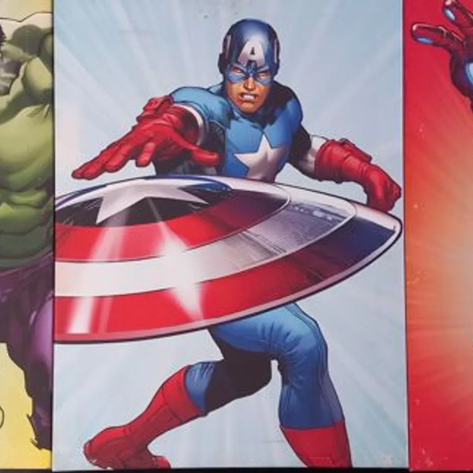 THREE ASSORTED MARVEL AVENGERS CANVAS PRINTS
