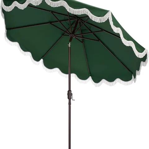 BOXED SAFAVIEH TORSA 9 FT CRANK UMBRELLA - HUNTER GREEN (1 BOX)