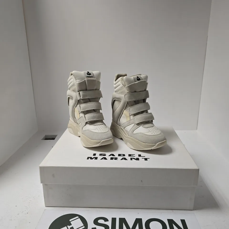 BOXED PAIR OF ISABEL MARANT CLASSIC BALSKEE HIGH TOP SHOES SIZE EU 36