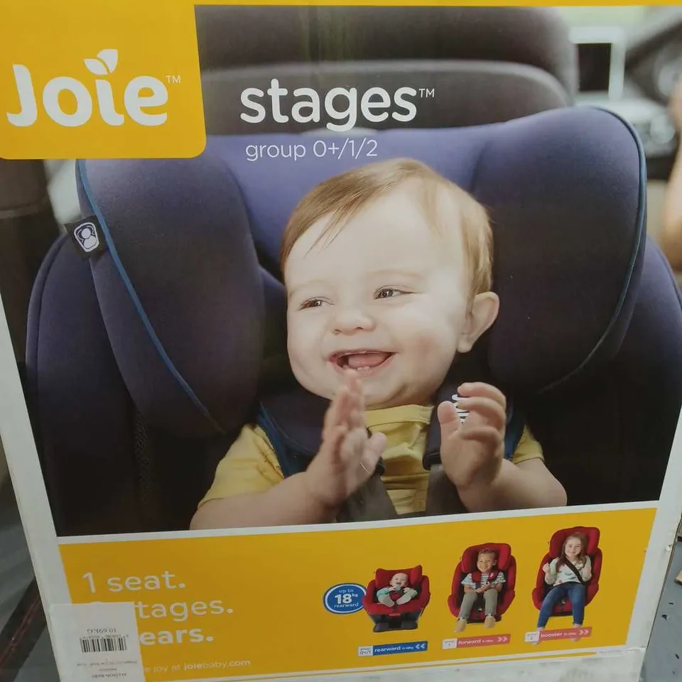 BOXED JOIE STAGES GROUP 0+/1/2 CAR SEAT - COAL